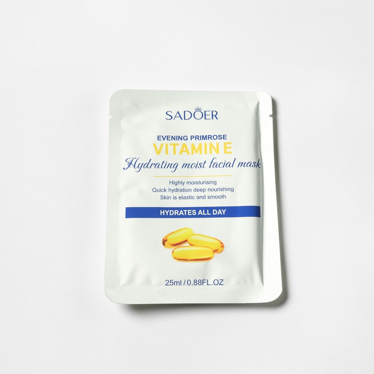 Sador facial mask packaging on a white background