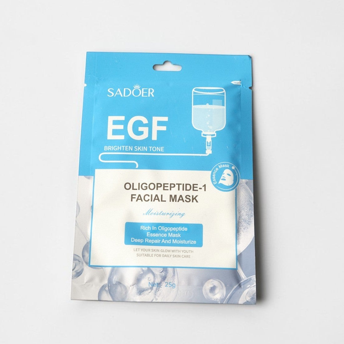Sador EGF facial mask packaging on a white background