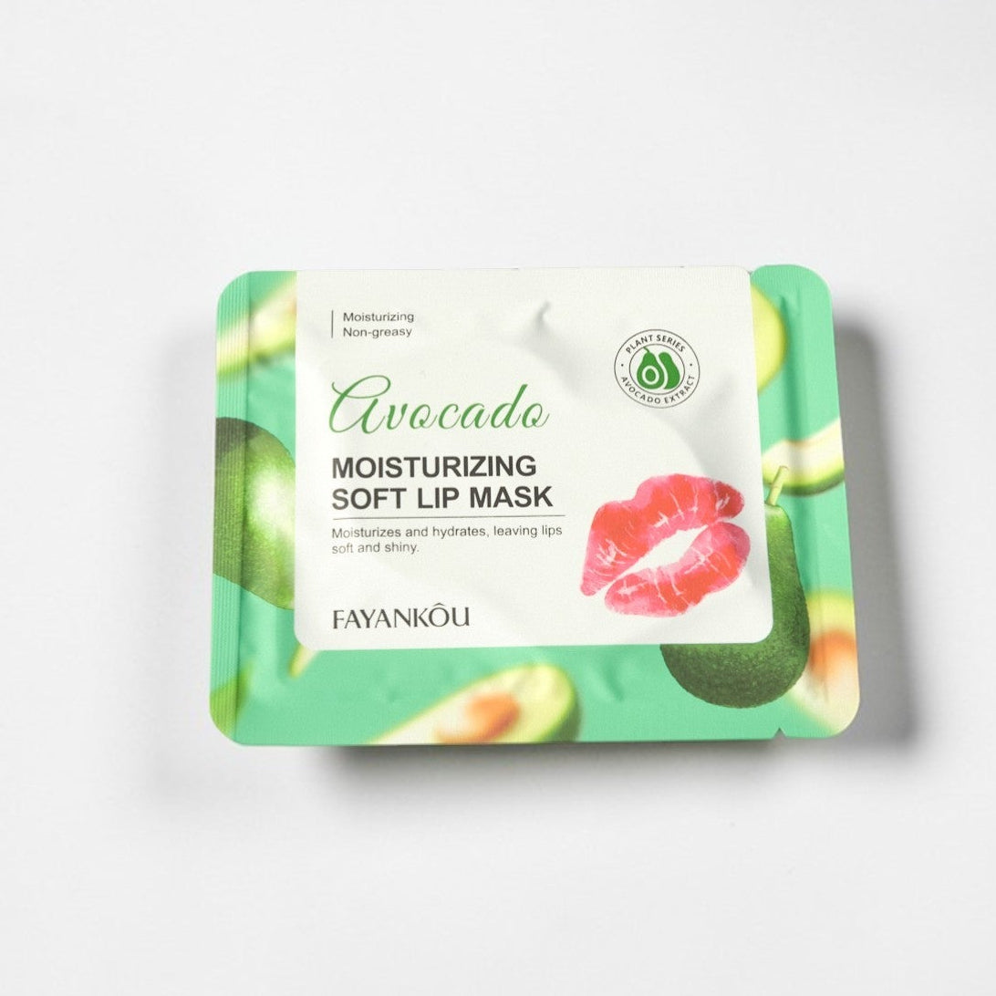 Avocado moisturizing soft lip mask packaging on a white background